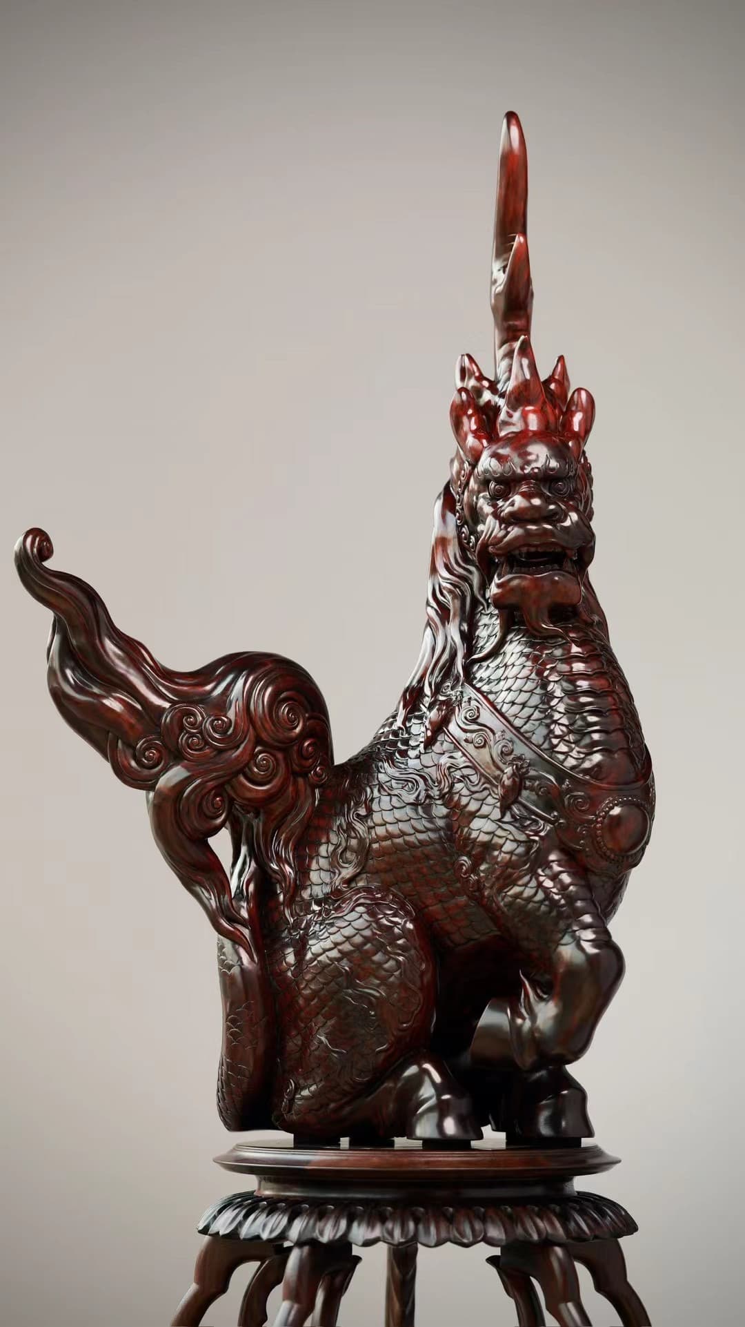 小叶紫檀檀香紫檀瑞兽艺术品